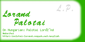 lorand palotai business card